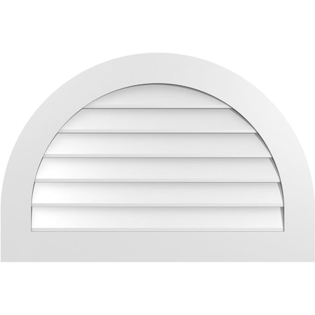 Ekena Millwork Round Top Surface Mount PVC Gable Vent: Non-Functional, w/ 3-1/2"W x 1"P Standard Frame, 36"W x 24"H GVPRT36X2401SN